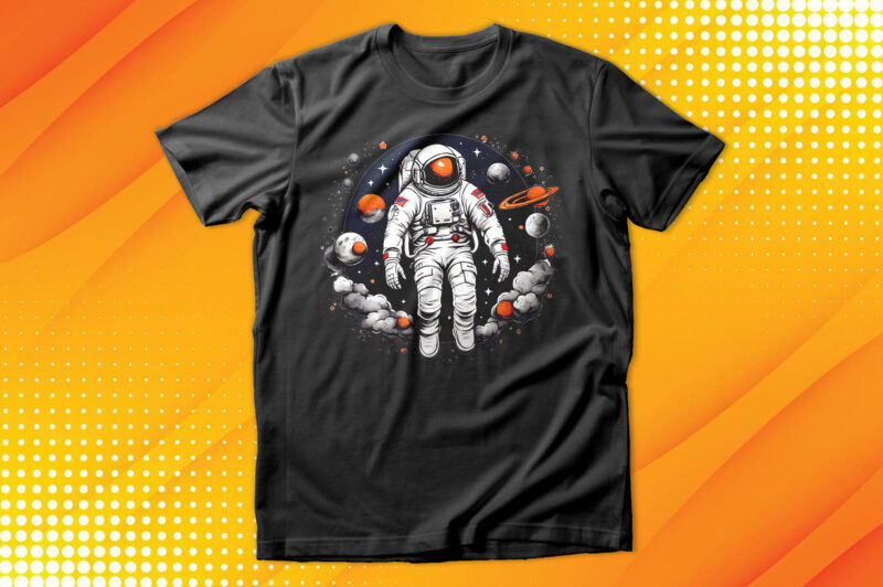 Astronaut swimming in galaxy T-Shirt