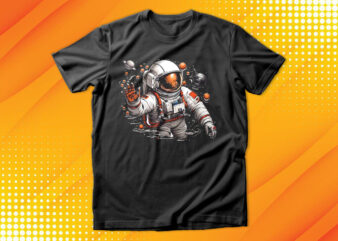 Astronaut swimming in galaxy T-Shirt