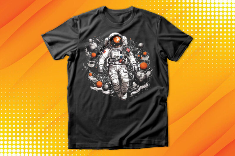 Astronaut swimming in galaxy T-Shirt