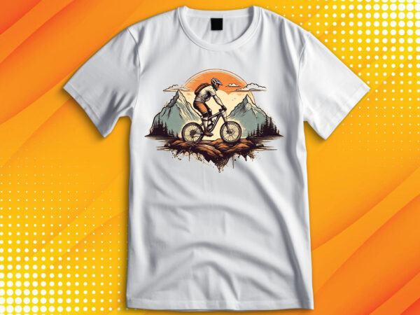 Cycle rider sunset t-shirt