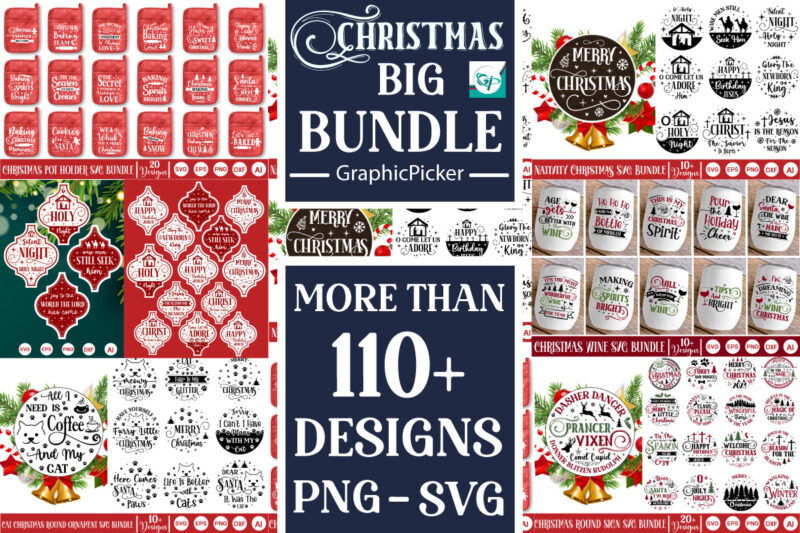 Christmas T-Shirt Bundle, Christmas Mega Bundle, Christmas T-Shirt Mega Bundle,