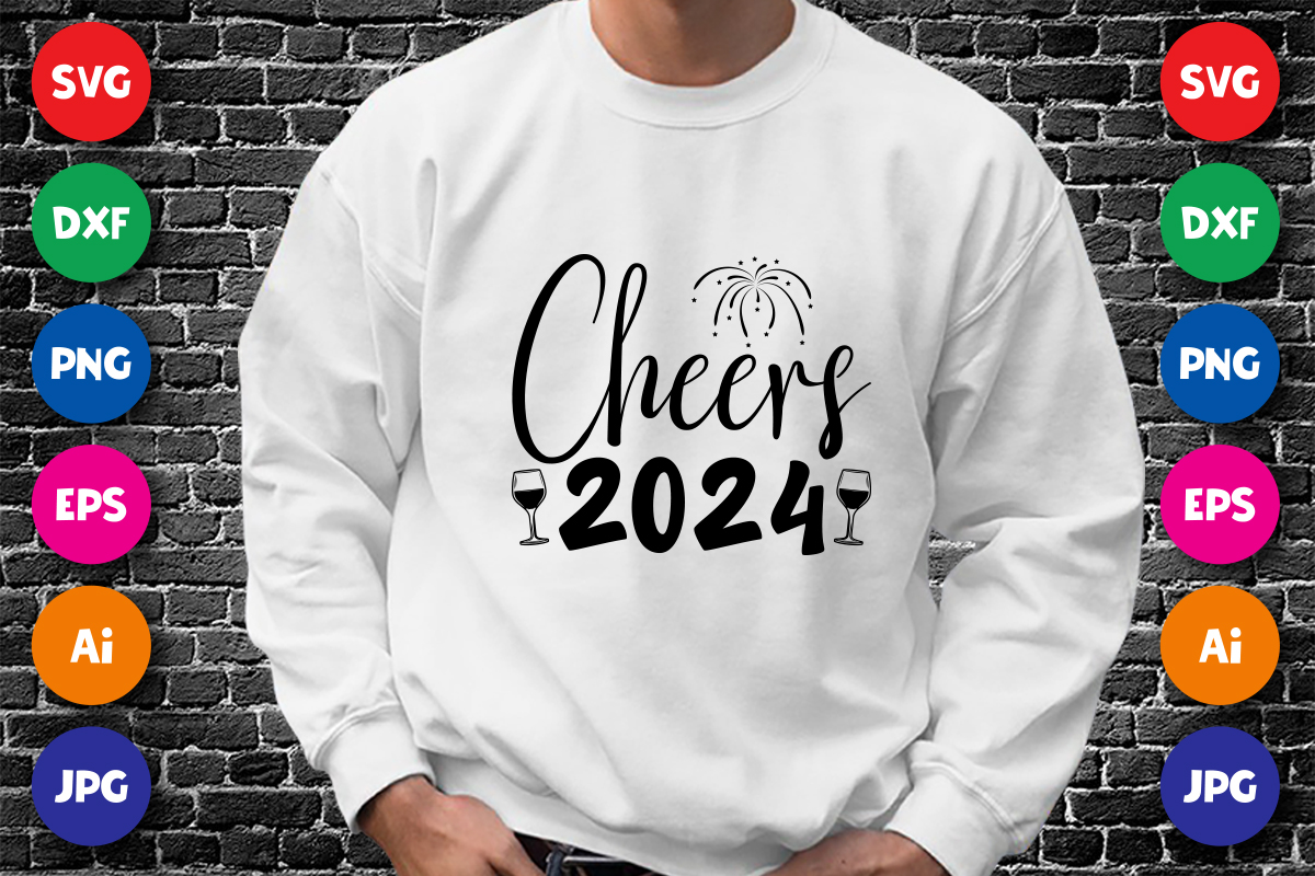 Cheers 2024 Happy New Year Shirt Design Print Template Buy T Shirt   2 14 