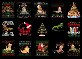 15 Bearded Dragon Christmas Shirt Designs Bundle For Commercial Use Part 2 AMZ, Bearded Dragon Christmas T-shirt, Bearded Dragon Christmas p