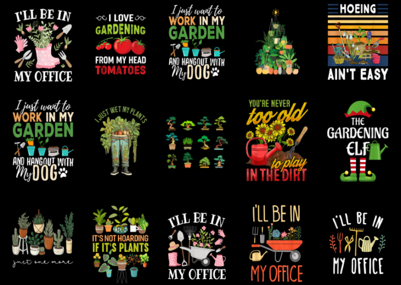 15 Gardening Shirt Designs Bundle For Commercial Use Part 2, Gardening T-shirt, Gardening png file, Gardening digital file, Gardening gift,