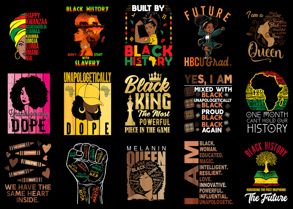 15 Black History Month Shirt Designs Bundle For Commercial Use Part 2 ...