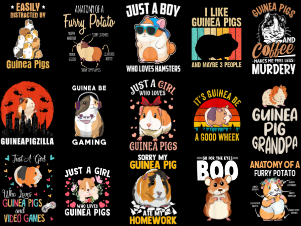 15 guinea pig shirt designs bundle for commercial use part 2, guinea pig t-shirt, guinea pig png file, guinea pig digital file, guinea pig g