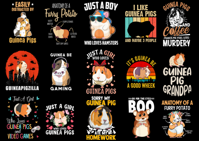 15 Guinea Pig Shirt Designs Bundle For Commercial Use Part 2, Guinea Pig T-shirt, Guinea Pig png file, Guinea Pig digital file, Guinea Pig g