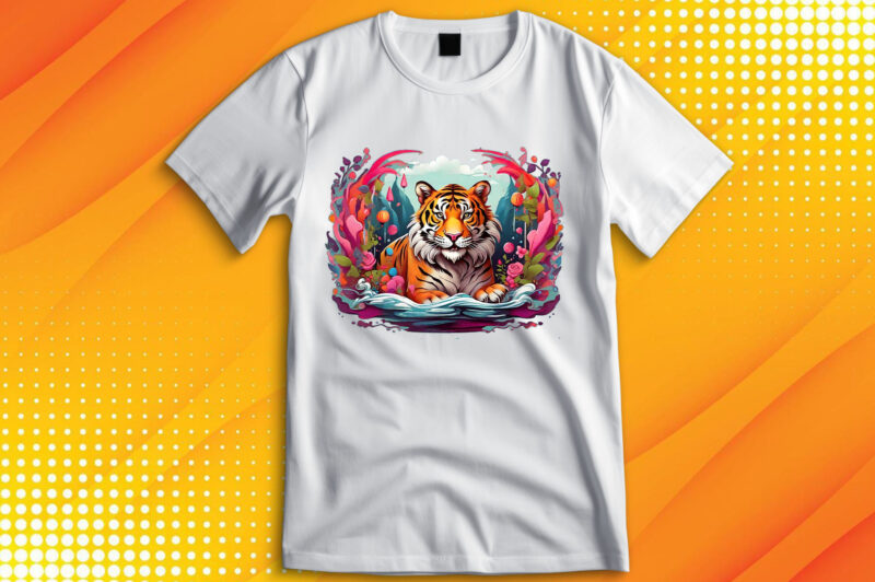 Tiger Wildlife Flora T-Shirt