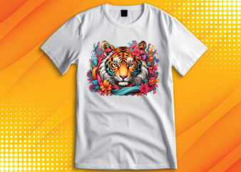 Tiger Wildlife Flora T-Shirt