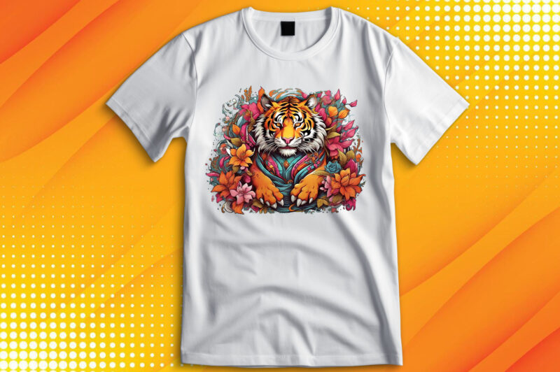 Tiger Wildlife Flora T-Shirt