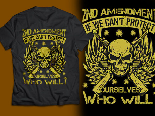 2nd amendment t shirt design with skull vector