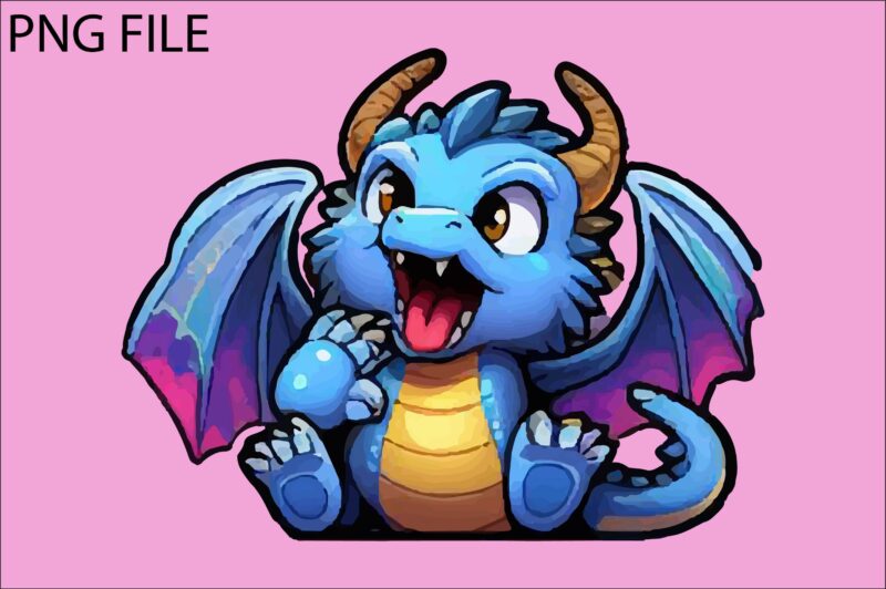 Dragon colorful sticker PNG Sublimation Bundle