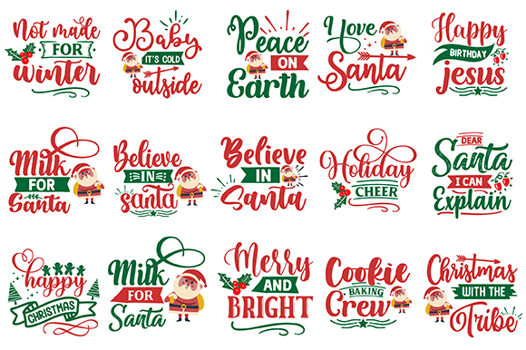 Christmas Bundle, Christmas SVG Bundle, Christmas Saying Svg, Christmas Clip Art, Cricut, Silhouette Cut File, Funny Christmas SVG Bundle