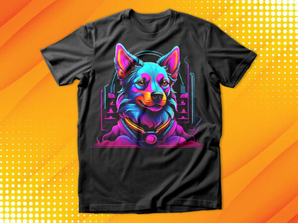 Neon dog t-shirt