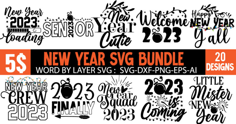 New Year 2024 T-Shirt Design Mega Bundle,New Year T-Shirt Design, New Year 2024 SVG Bundle | Happy New Year 2024 | New Year Sublimation