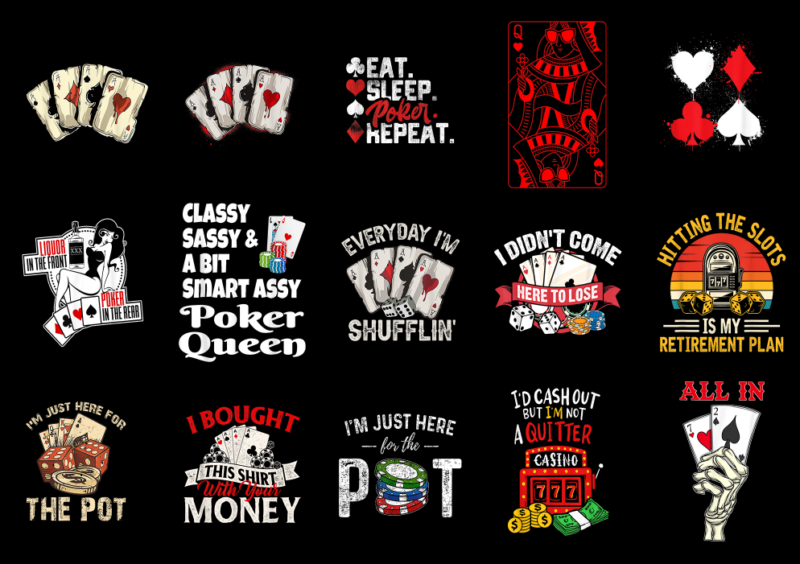 15 Poker Shirt Designs Bundle For Commercial Use Part 4, Poker T-shirt, Poker png file, Poker digital file, Poker gift, Poker download, Poke