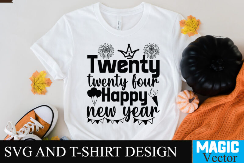 Twenty twenty four happy new year SVG Cut File