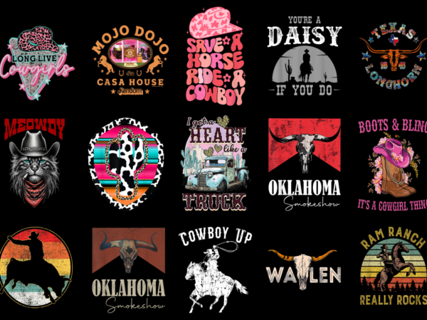 15 western shirt designs bundle for commercial use part 5, western t-shirt, western png file, western digital file, western gift, western do