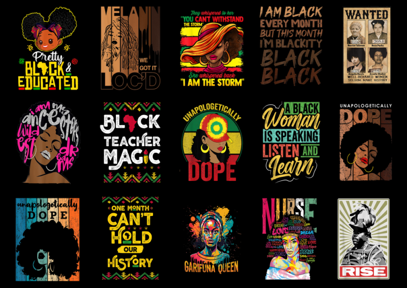 15 Black History Month Shirt Designs Bundle For Commercial Use Part 5, Black History Month T-shirt, Black History Month png file, Black Hist