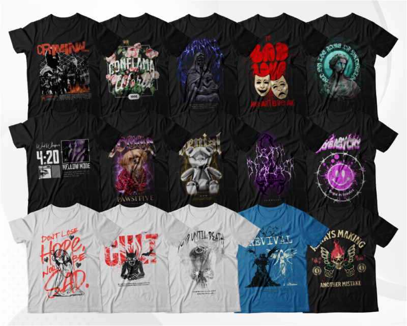 70 Urban Streetwear Designs | T-Shirt Designs Bundle | Streetwear ...