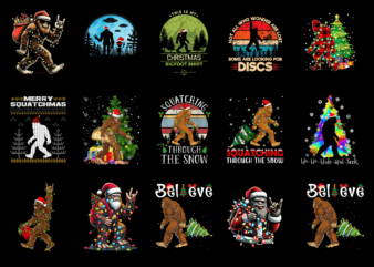 15 Bigfoot Christmas Shirt Designs Bundle For Commercial Use Part 5, Bigfoot Christmas T-shirt, Bigfoot Christmas png file, Bigfoot Christma