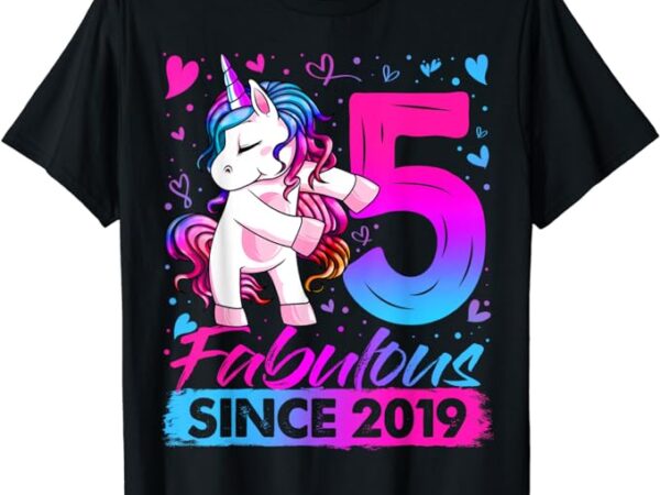 5 years old flossing unicorn gifts 5th birthday girl party t-shirt