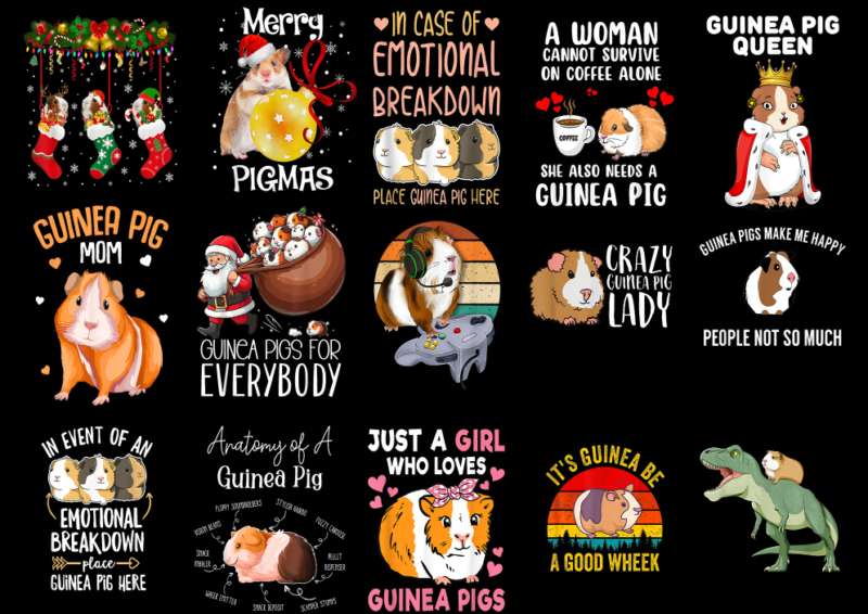 15 Guinea Pig Shirt Designs Bundle For Commercial Use Part 6, Guinea Pig T-shirt, Guinea Pig png file, Guinea Pig digital file, Guinea Pig g