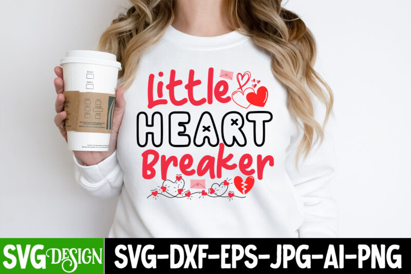 Little heart Breaker T-Shirt Design, Little heart Breaker SVG Design , Valentine Quotes, New Quotes, bundle svg, Valentine day, Love, Retro