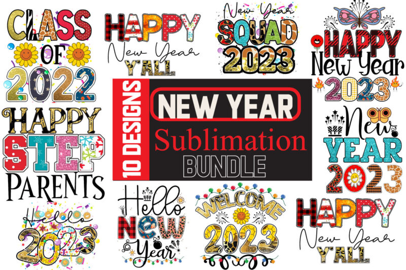 New Year 2024 T-Shirt Design Mega Bundle,New Year T-Shirt Design, New Year 2024 SVG Bundle | Happy New Year 2024 | New Year Sublimation