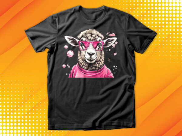 Pink sheep with sunglasses t-shirt