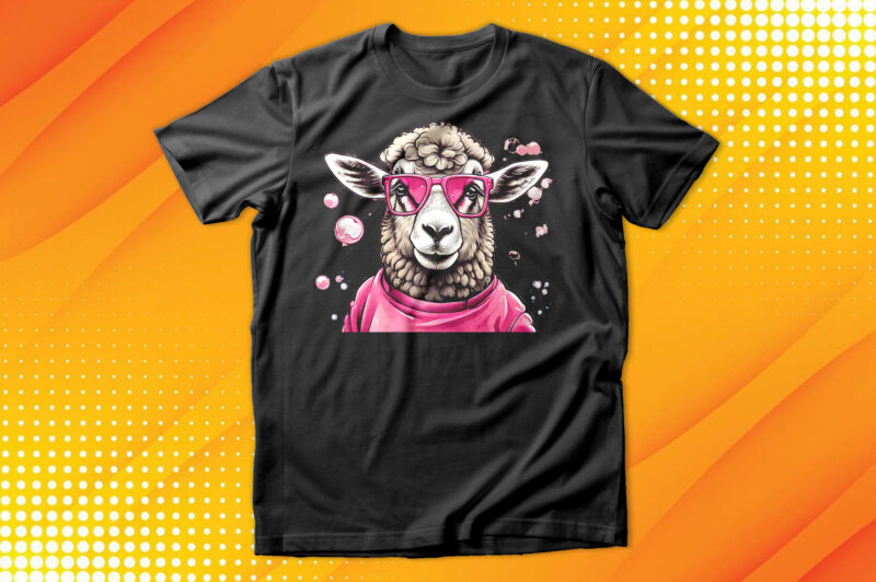 Pink Sheep with Sunglasses T-Shirt