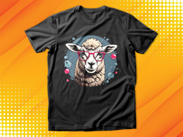 Pink sheep with sunglasses t-shirt