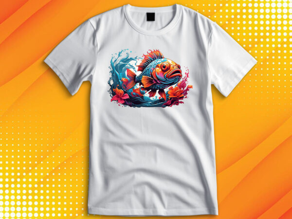 Big fish catching t-shirt