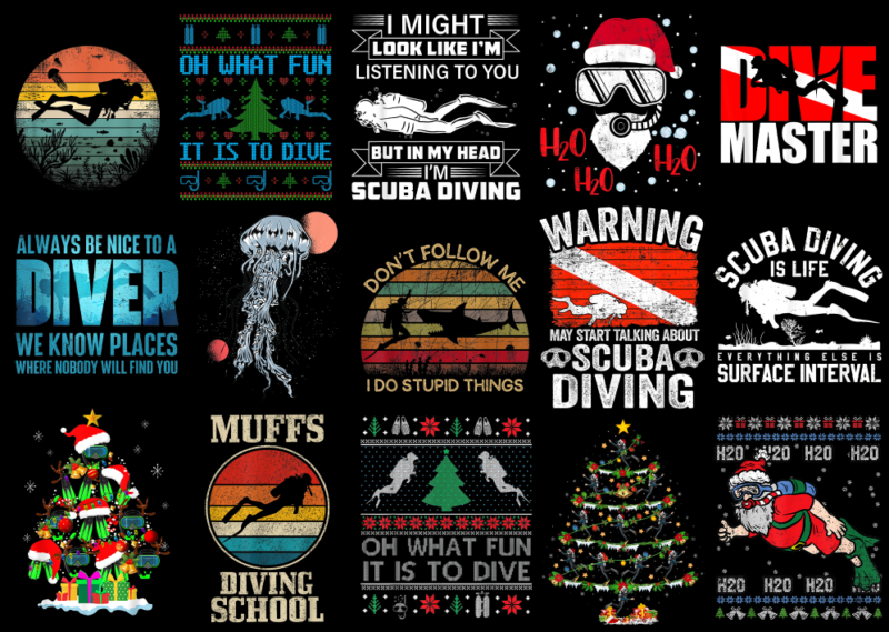 15 Scuba Shirt Designs Bundle For Commercial Use Part 8, Scuba T-shirt, Scuba png file, Scuba digital file, Scuba gift, Scuba download, Scub