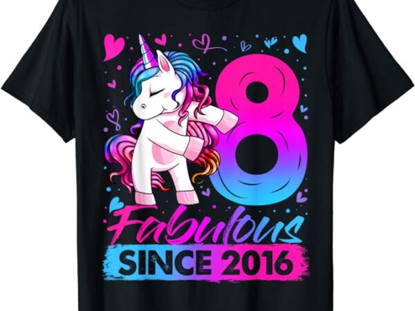 8 years old flossing unicorn gifts 8th birthday girl party t-shirt