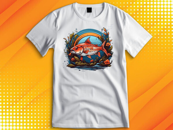 Big fish catching t-shirt