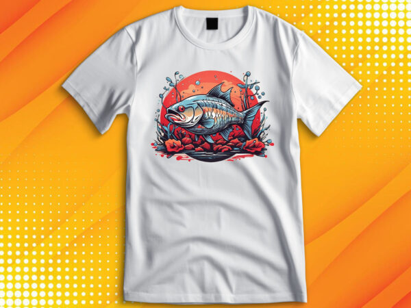 Big fish catching t-shirt