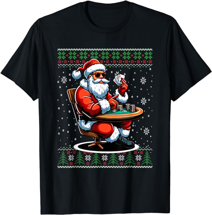 15 Poker Christmas Shirt Designs Bundle For Commercial Use Part 1 AMZ, Poker Christmas T-shirt, Poker Christmas png file, Poker Christmas di