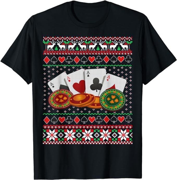 15 Poker Christmas Shirt Designs Bundle For Commercial Use Part 1 AMZ, Poker Christmas T-shirt, Poker Christmas png file, Poker Christmas di