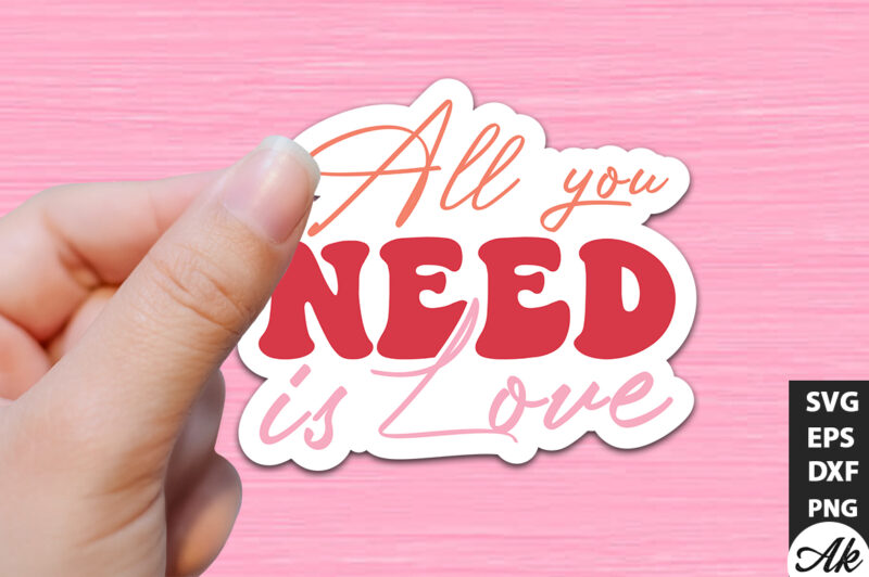 Retro Valentine Stickers SVG Bundle