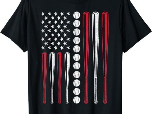 American flag baseball team gift for men boys girls women t-shirt