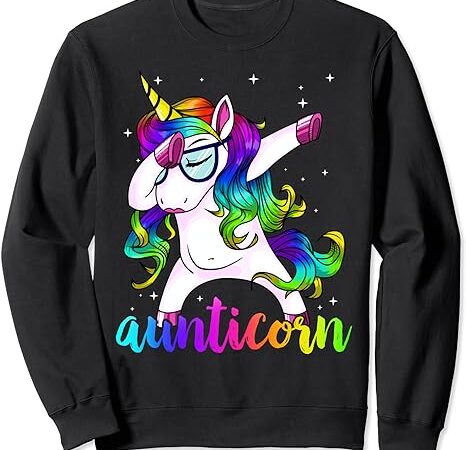 Aunticorn aunty dabbing unicorn auntie aunt christmas gift sweatshirt