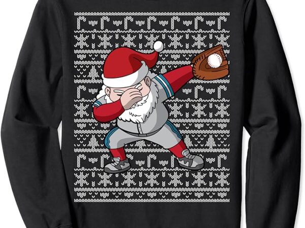 Baseball dabbing santa ugly christmas pattern sports sweatshirt