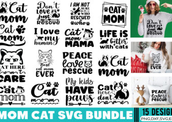 Cat Mom T-shirt Bund Cat Mom SVG Bundle