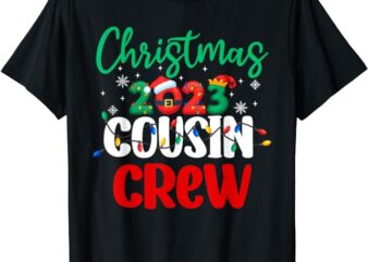 Christmas 2023 Cousin Crew Xmas Lights Funny Matching Pajama T-Shirt