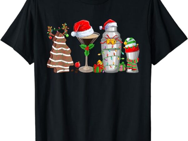 Christmas cocktail espresso martini drinking party bartender t-shirt