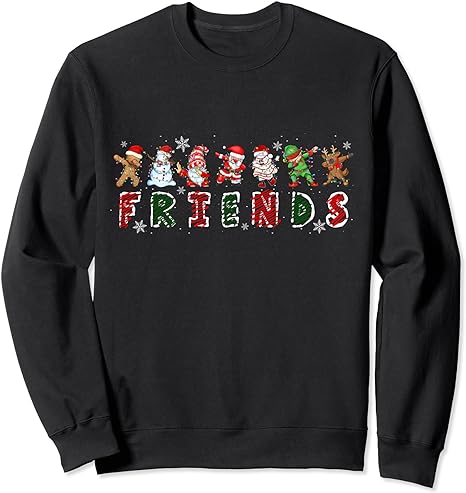 Christmas Friends Squad Funny Christmas Santa Dabbing Sweatshirt