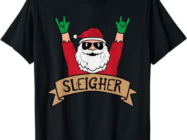 Christmas sleigher santa rock xmas rocker men women kids boy t-shirt