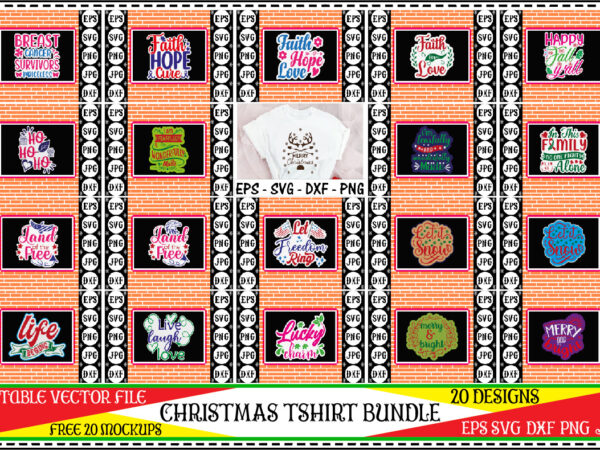 Christmas sticker tshirt bundle