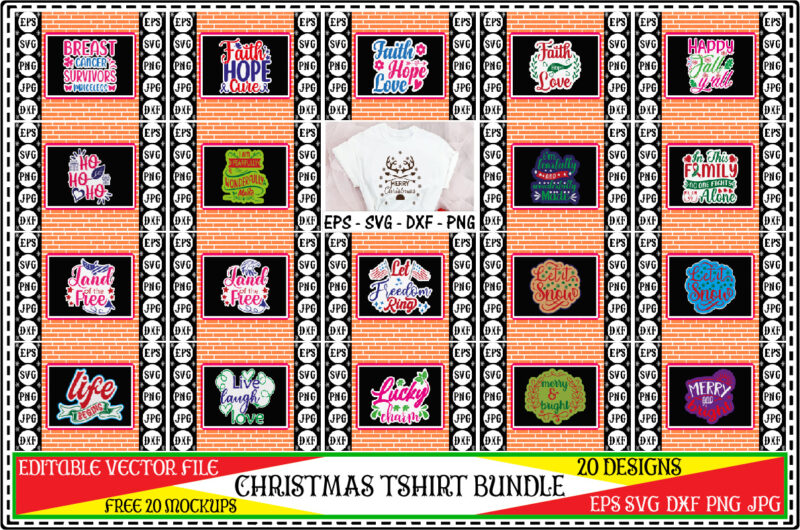 Christmas Sticker tshirt bundle